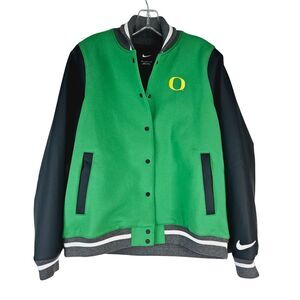 NEW Nike Oregon Ducks Letterman Jacket Womens Medium Green NCAA